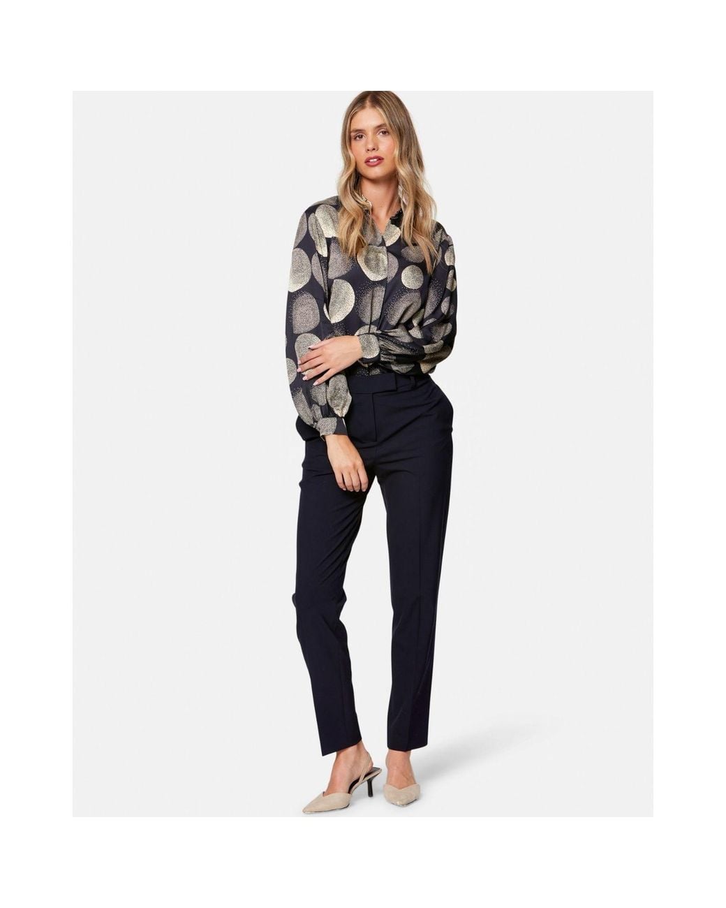 Helen Mcalinden Gray Viola & Ivory Print Blouse