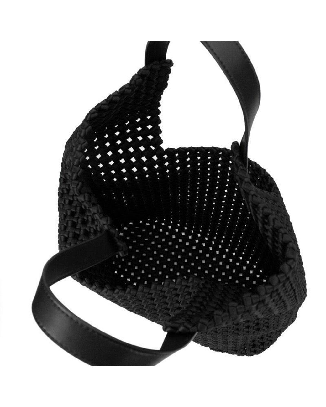 Prenelove Black Eston Woven Hand-Knotted Tote