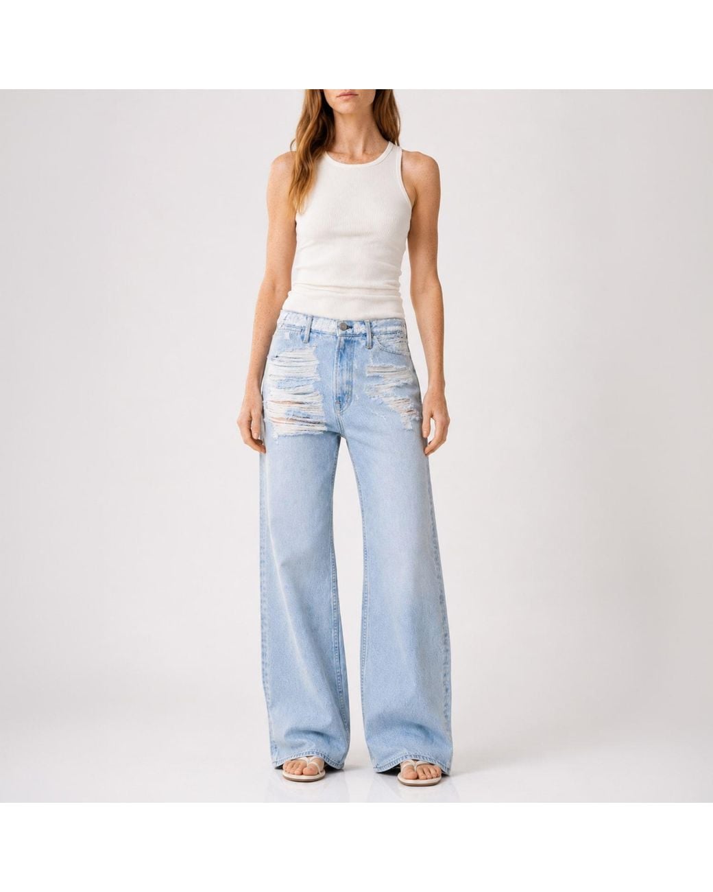 NOEND Blue Alison High Rise Wide Leg