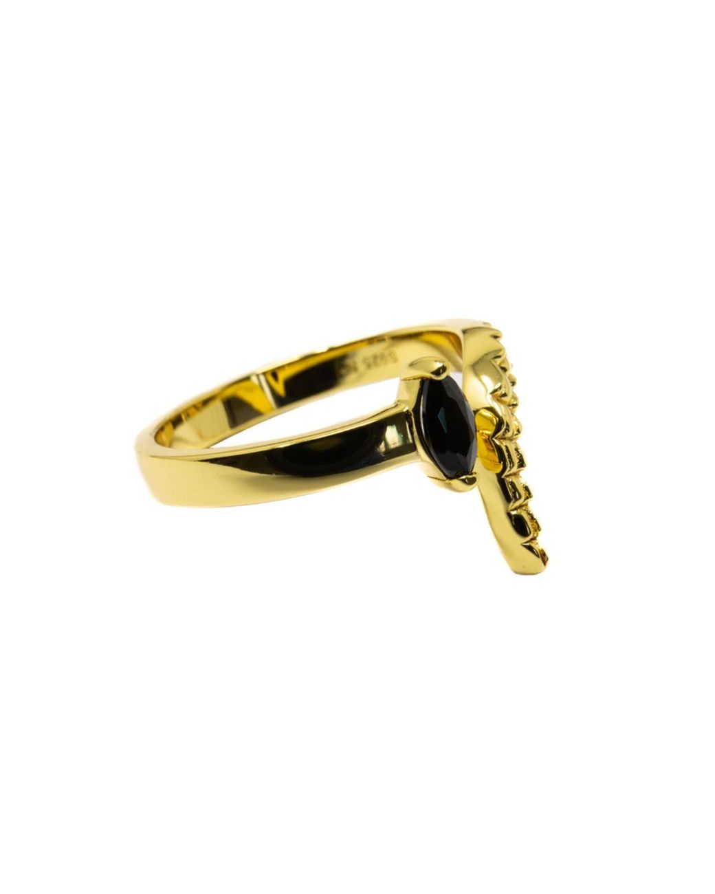 NASI SILVER Yellow Croctail Ring- Onyx