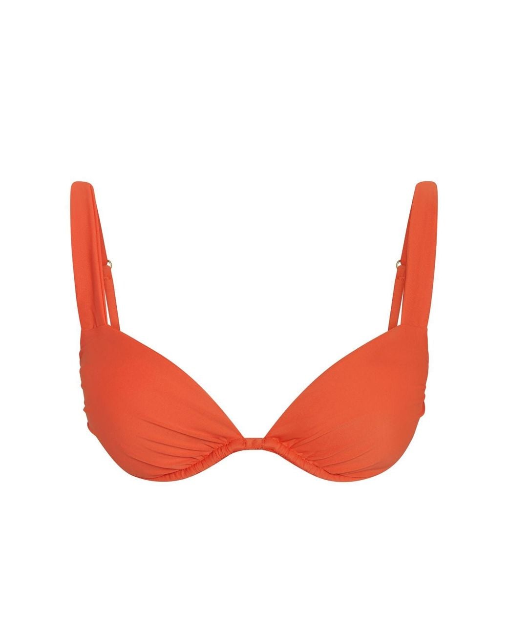 Aja Swimline Red Calypso Ruched Bikini Bra Top