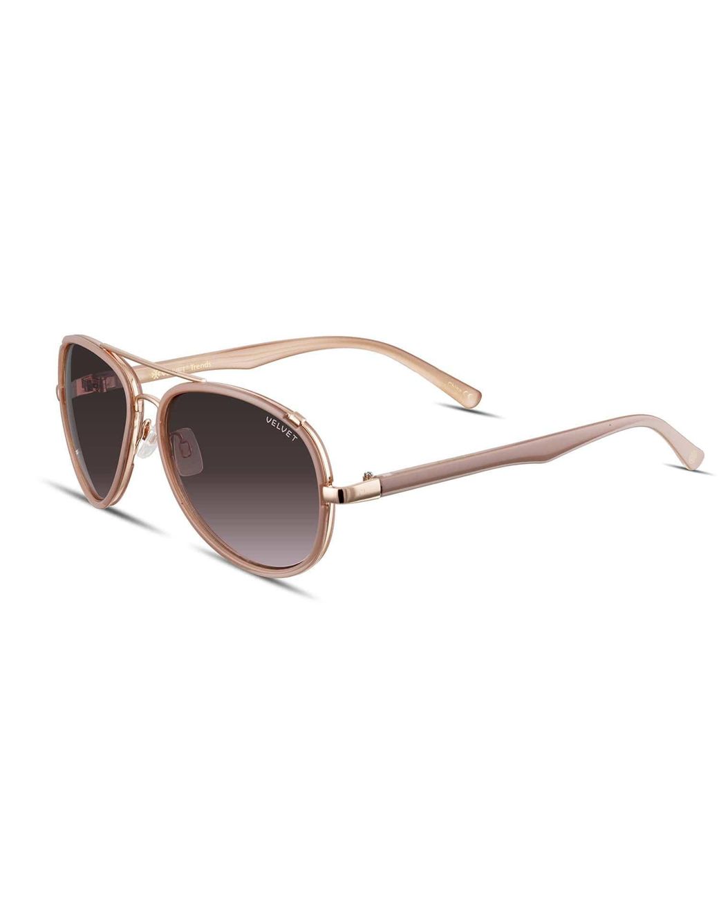 Velvet Eyewear Brown Square Face Shape Sunglass Style Box