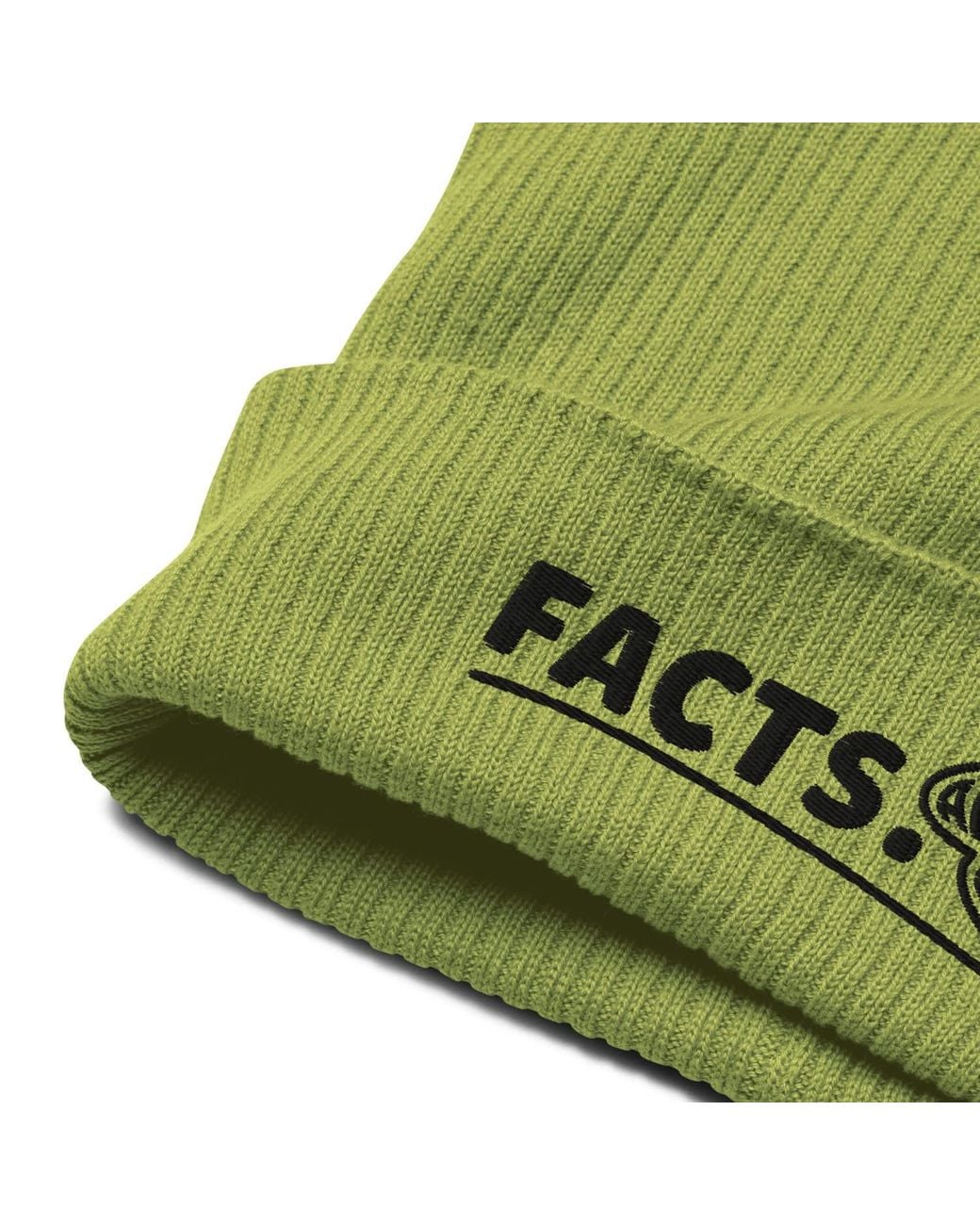 Anchor and Crew Green Leaf Facts Gen. Organic Cotton Embroidered Beanie for men