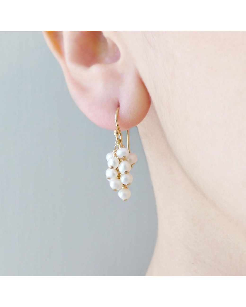 MOUNIR LONDON Metallic Pearl Cluster Earrings
