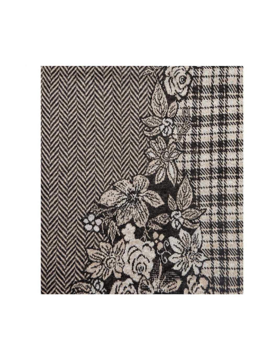 Mohair&Angora Gray Mohair Shawl Floral Art