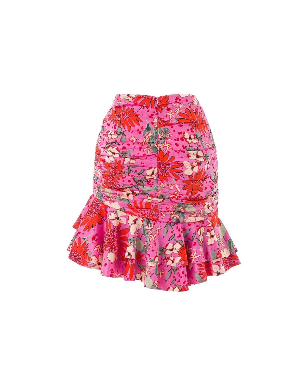 Lita Couture Red Summer Bouquet Mini Ruffle Skirt