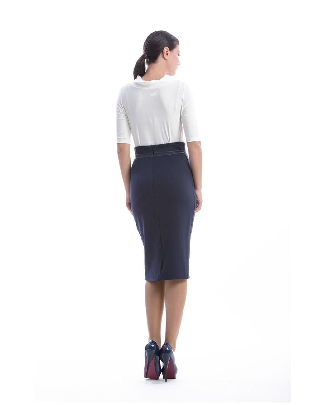 Conquista Blue Pencil Skirt