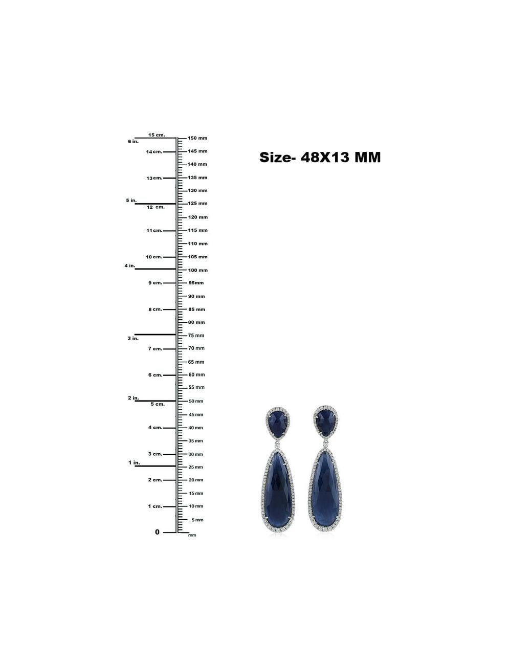 Artisan Blue Sapphire & Diamond Teardrop Earrings