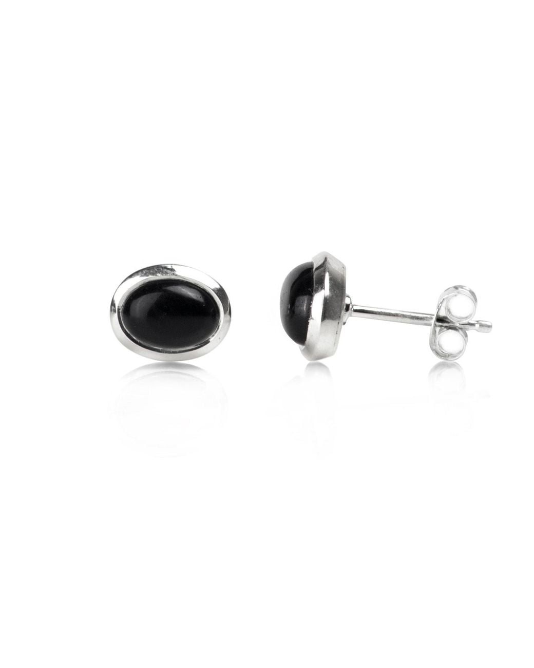 The Jewellery Store London Black Oval Cabochon Onyx Studs