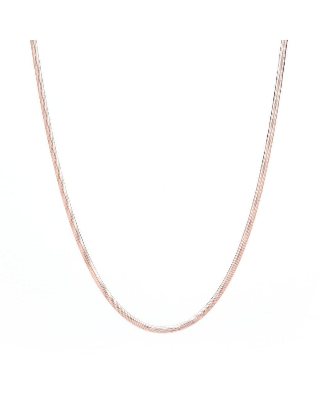 Seven Saints Metallic Herringbone Chain Necklace, Over Sterling