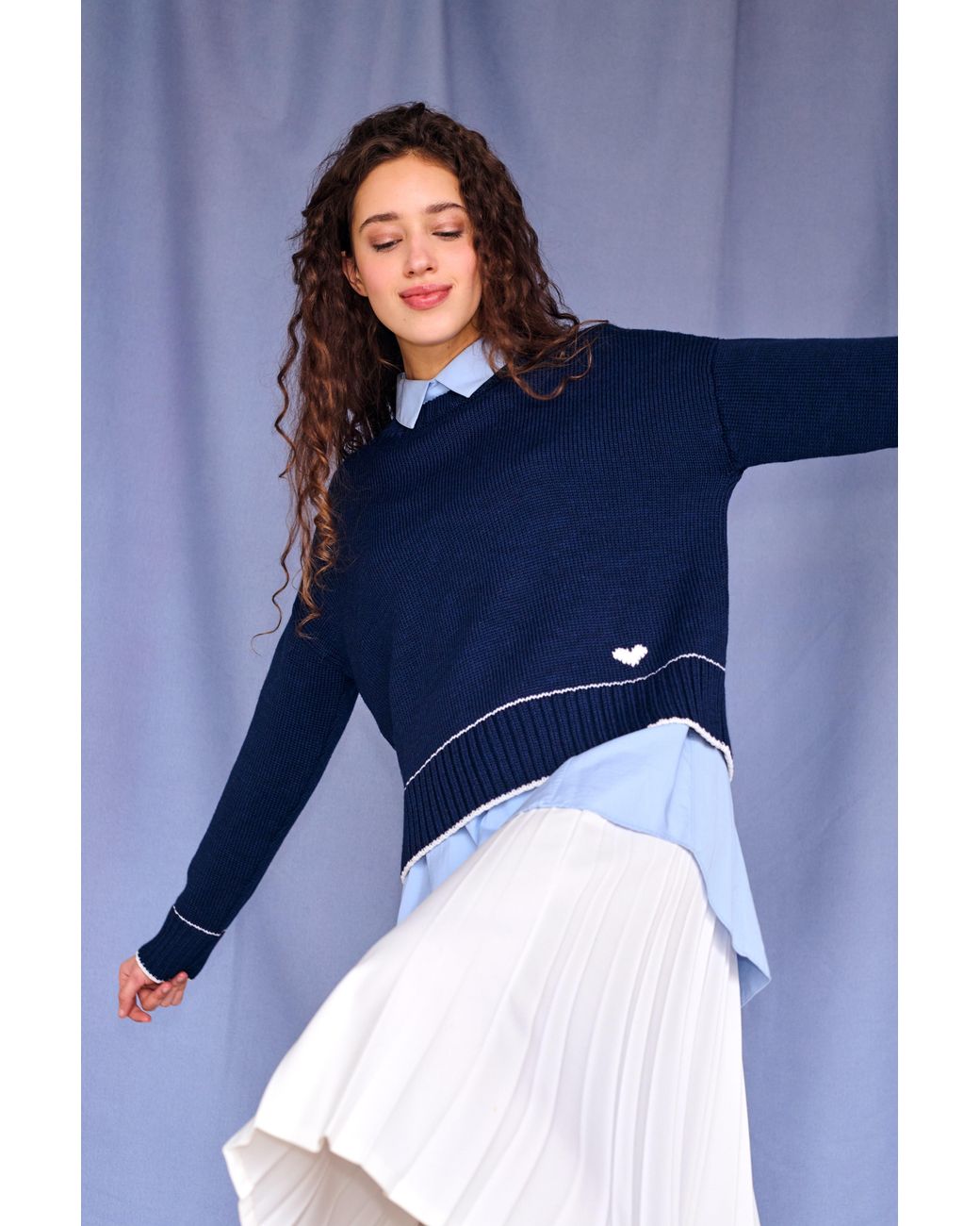 Gigi Knitwear Blue Lara Charm Sweater