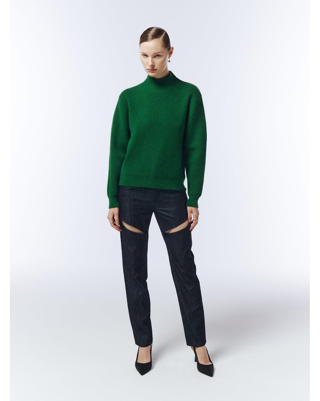 Sour Figs Green Button Shoulder Jumper