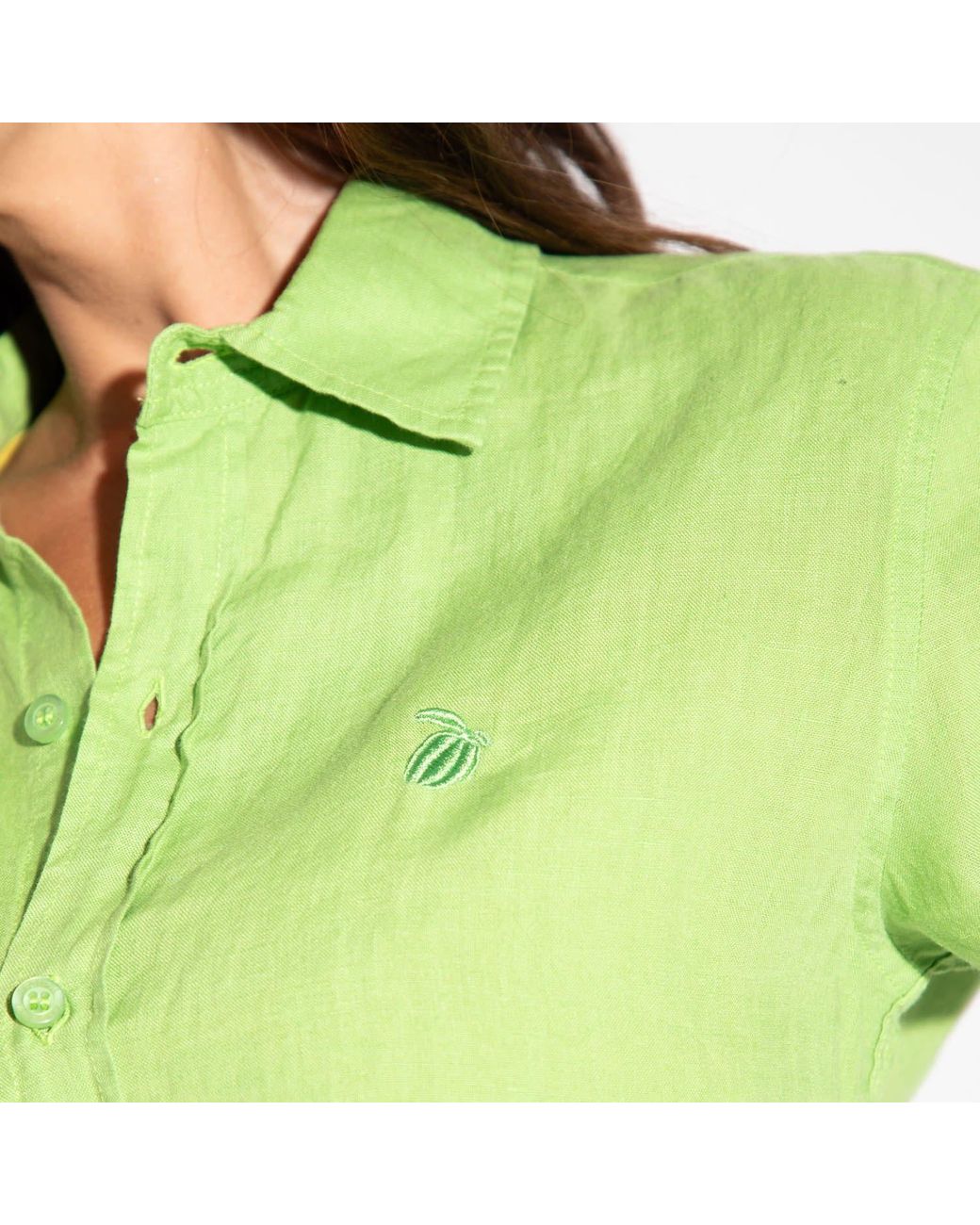 Maison Tangerine Green Pistachio Linen Shirt For for men