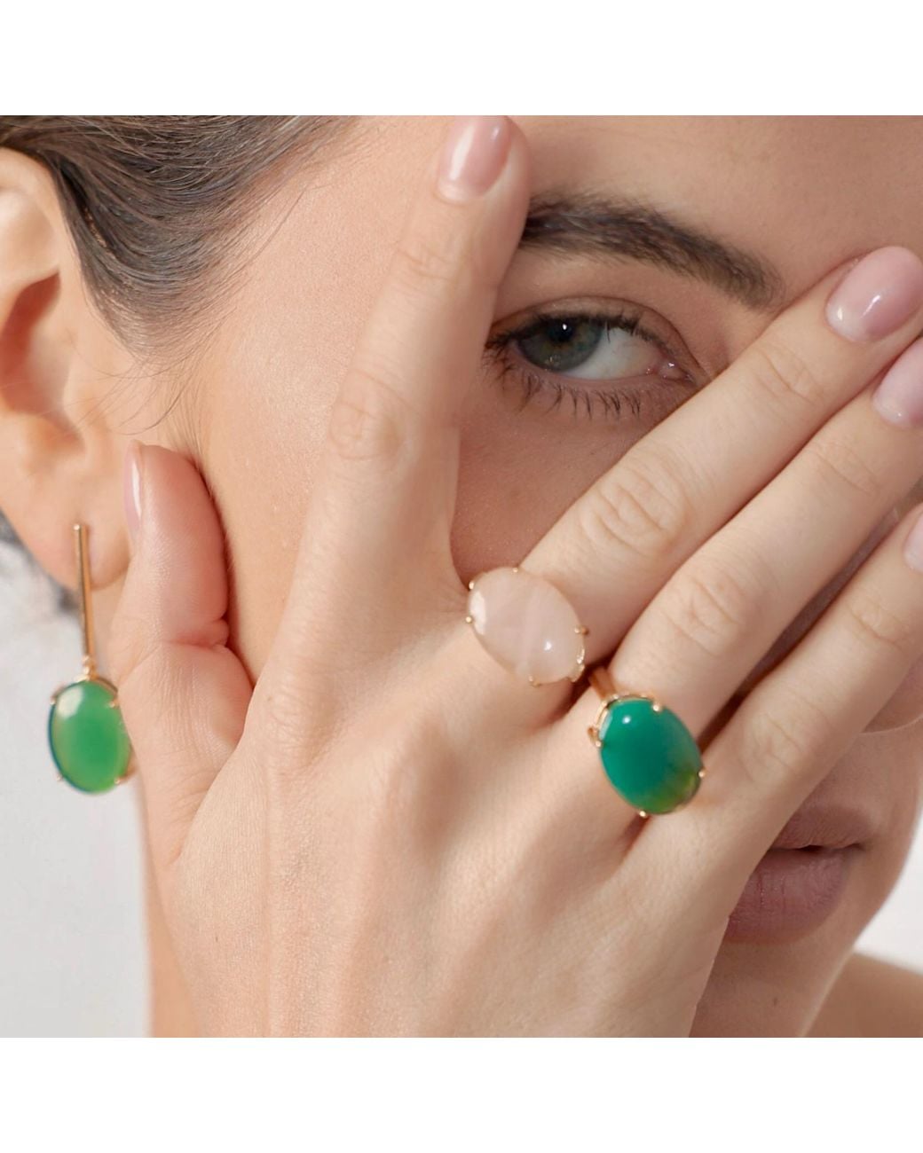 Crystalline Jewellery Green Dangle Earrings