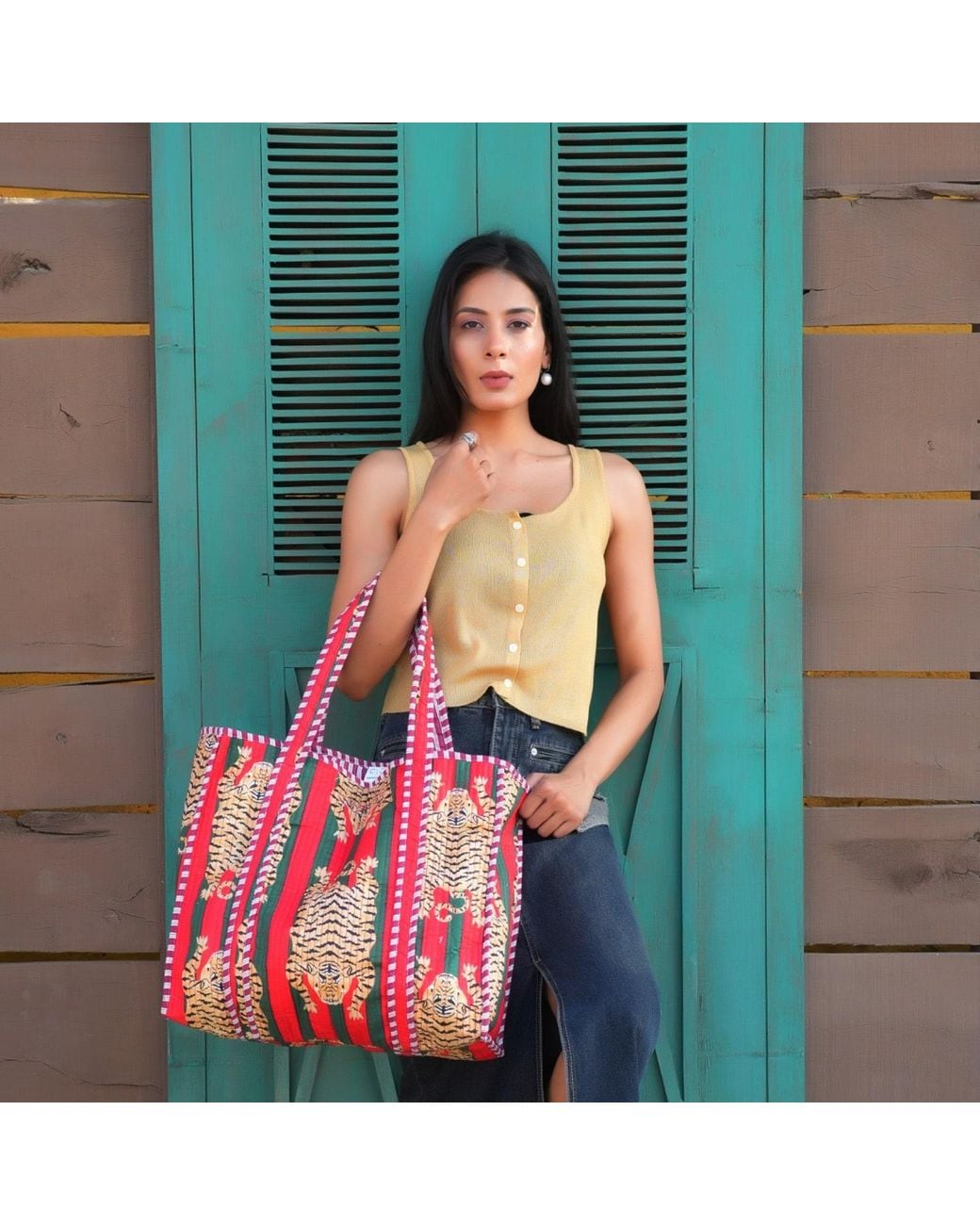 Conscious Yoga Collective Red The Ultimate Tibetan Tiger Tote