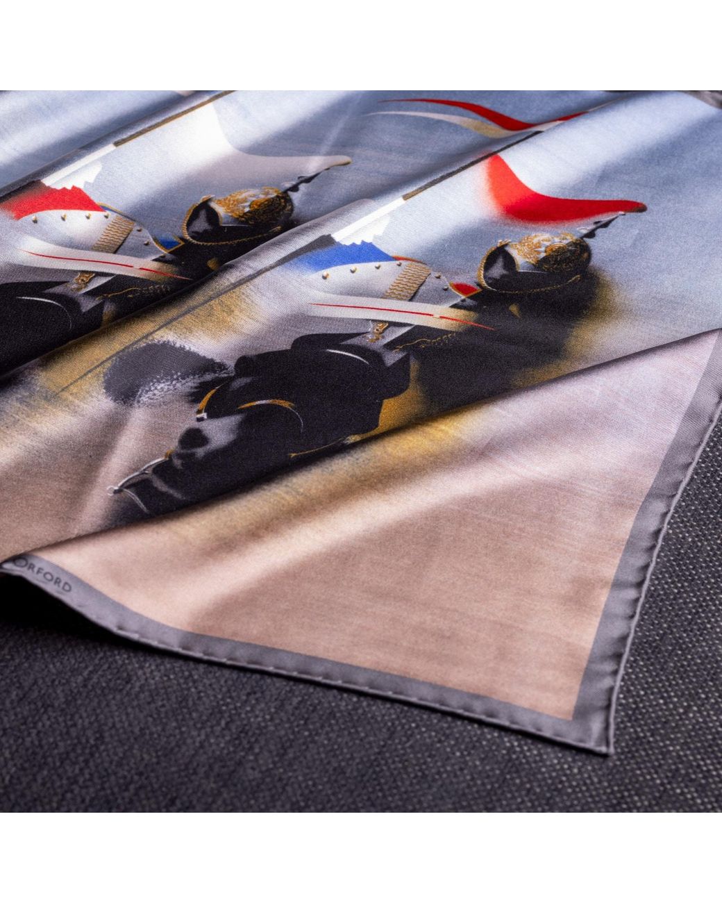 Otway & Orford Blue 'Ride Ahead' Silk Pocket Square for men