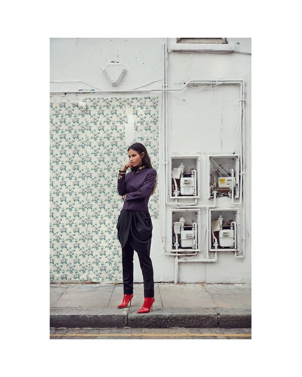 Monique Singh Black Iconic Gabardine Fitted Pants