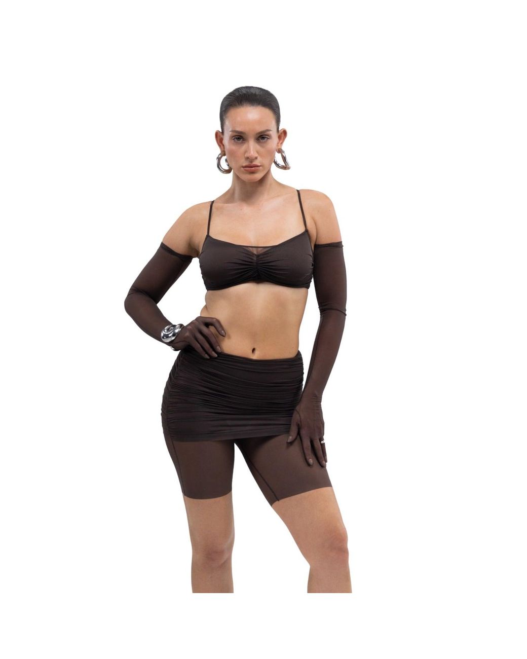 Zhilyova Brown Amora Gravity Shorts