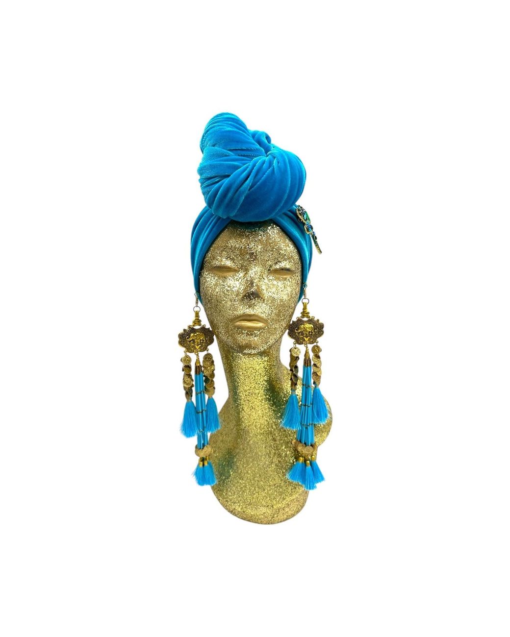 Julia Clancey Blue Azure Dragon Fly Dream Turban