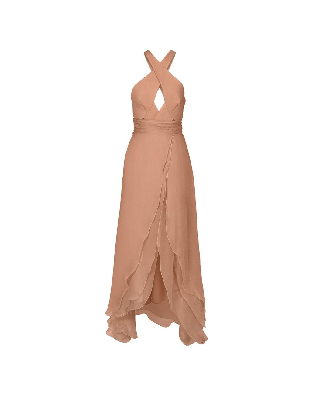 Anse Victorin Brown Tiara Silk Dress