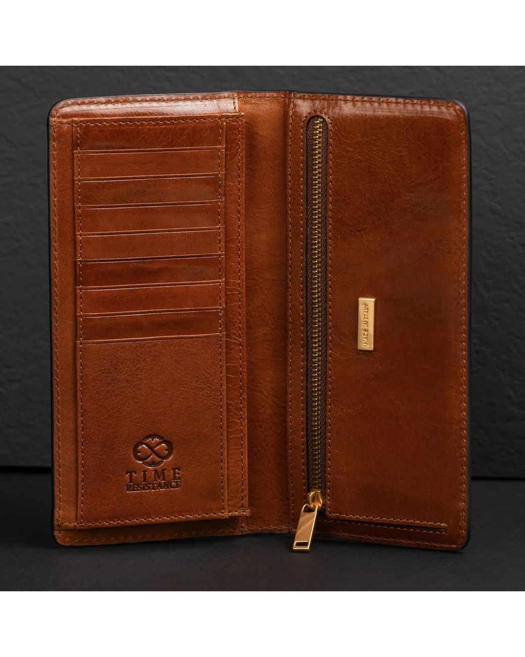 Time Resistance Brown A Coat Wallet for men