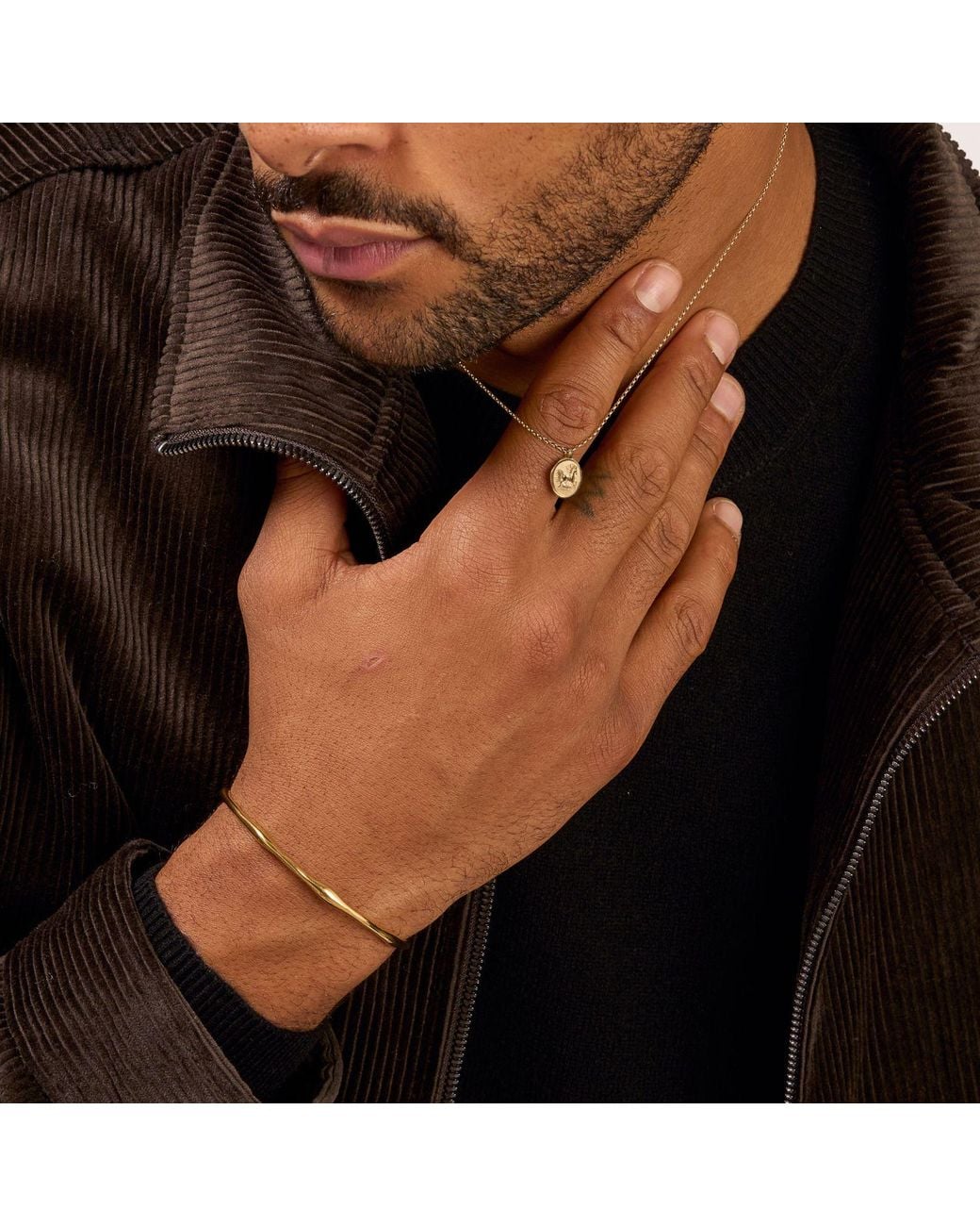 Dower & Hall Metallic Solid Fire Horse Tiny Talisman Necklace for men