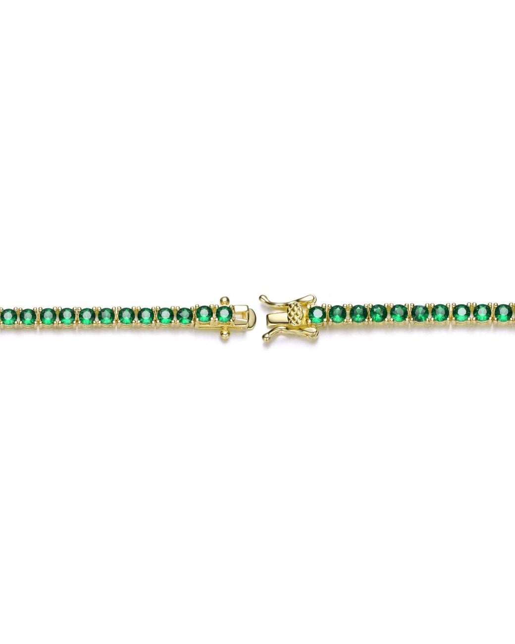 Genevive Jewelry Green Rachel Glauber Plated Cubic Zirconia Tennis Bracelet