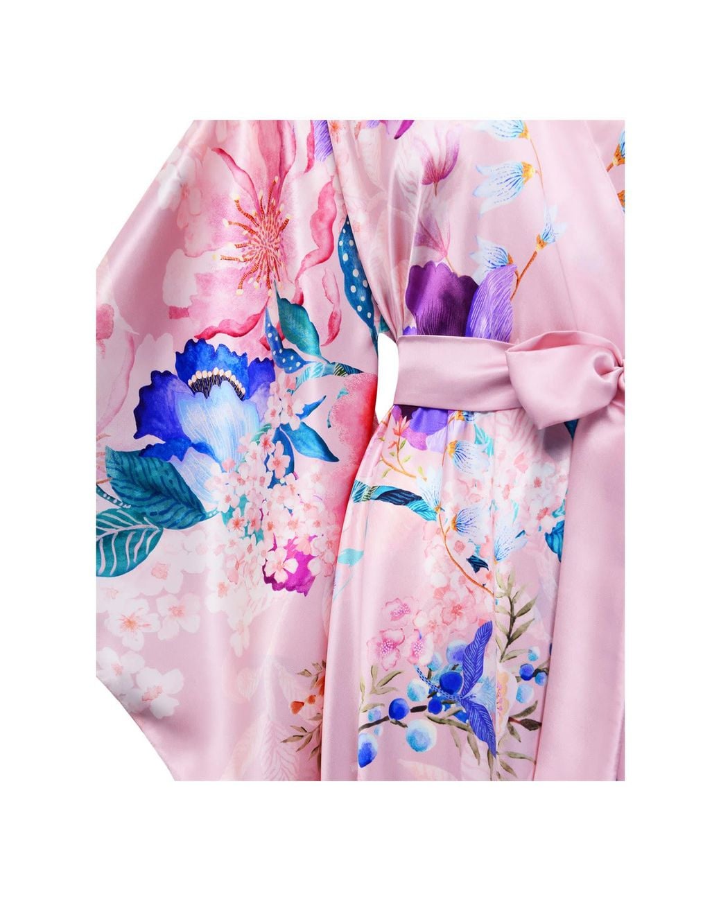 Meng Purple Silk Satin Wrap Dress
