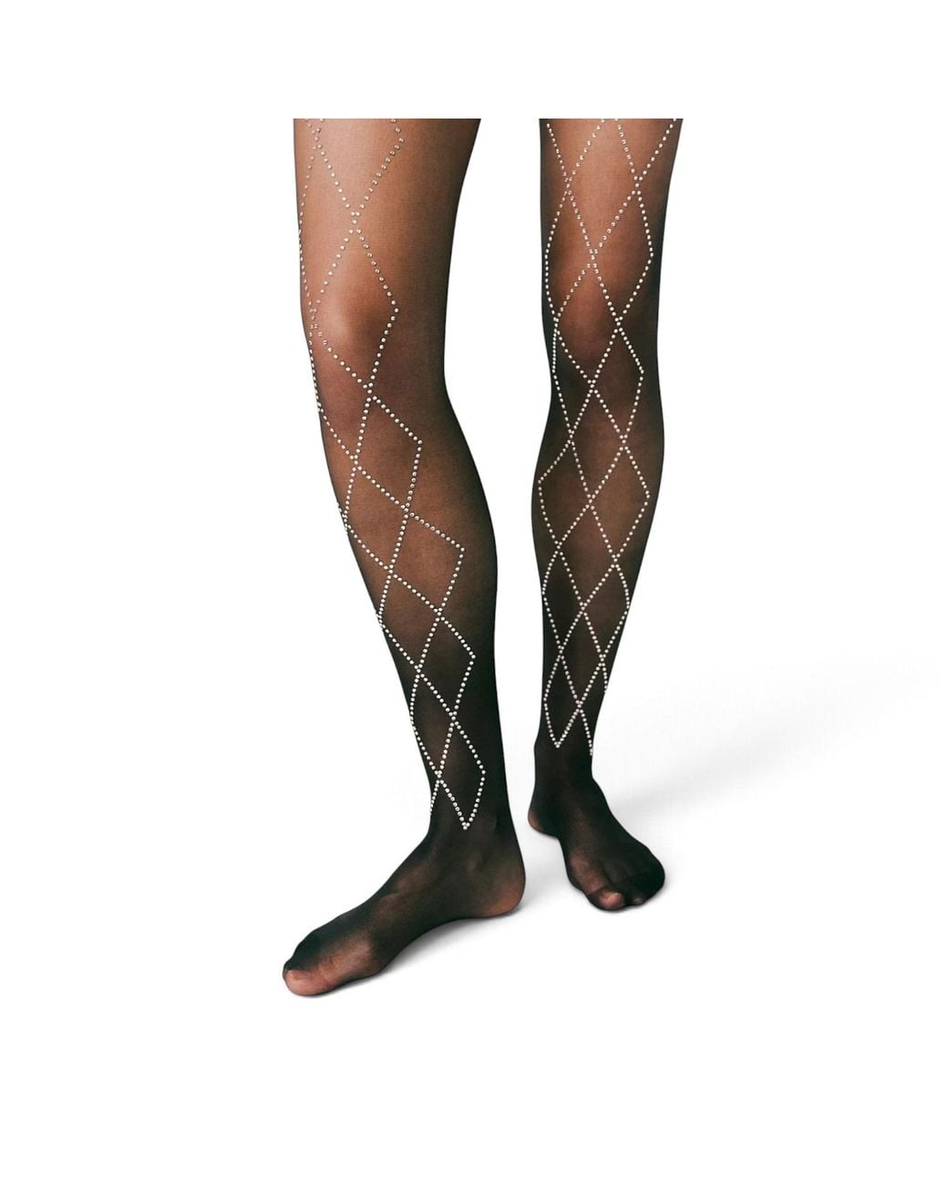 HIGH HEEL JUNGLE by KATHRYN EISMAN Black Richie Diamond Crystal Tights