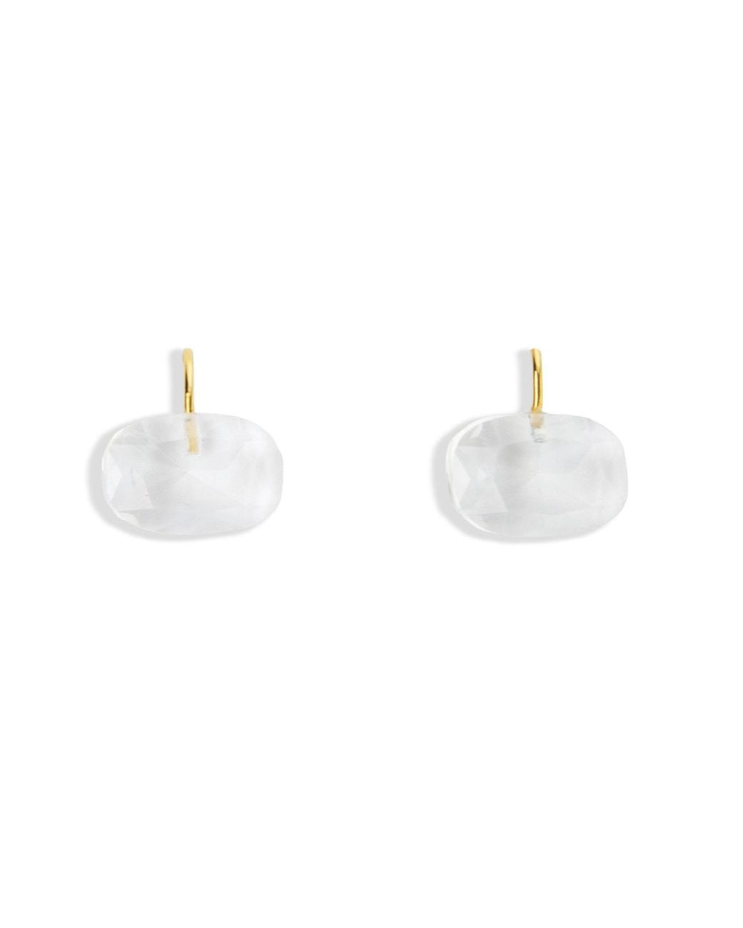 Saachi White Floating Crystal Clear Earring