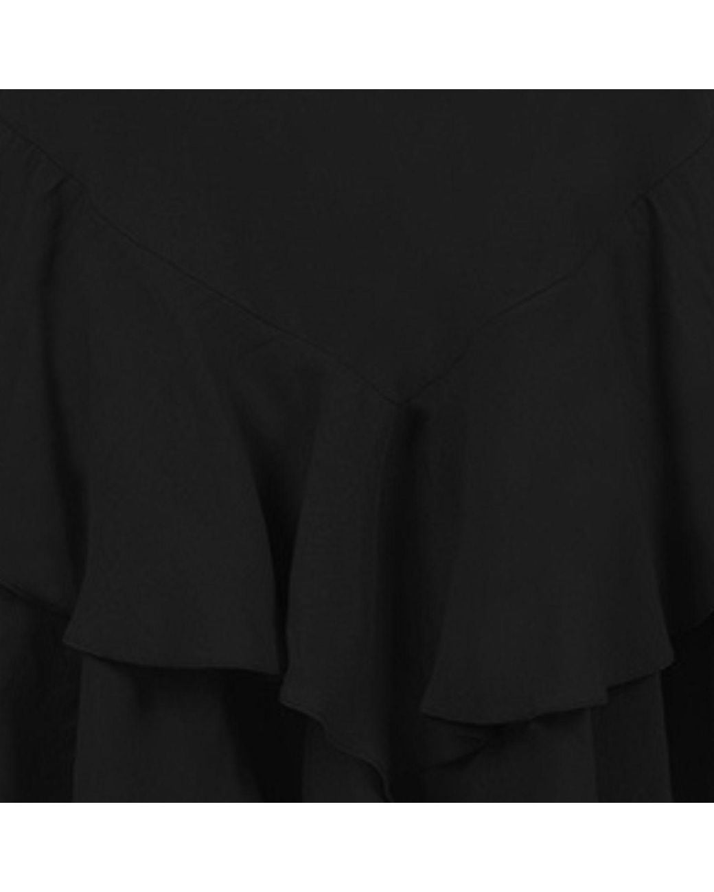 ALINA CERNĂTESCU Black Samba Mini Linen Ruffle Cocktail Dress