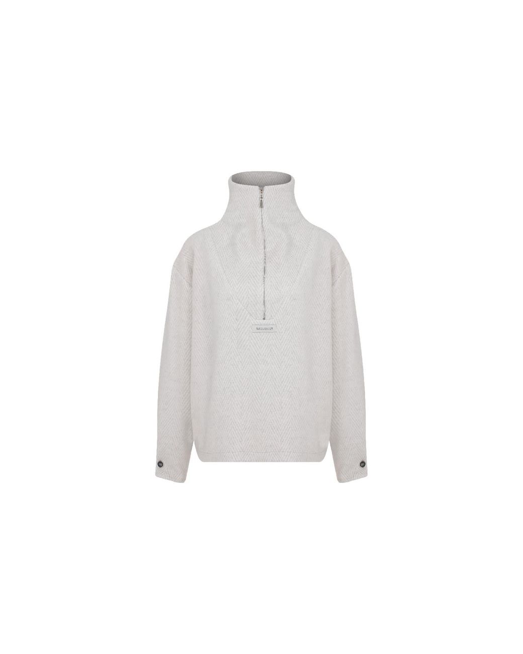 NAZLI CEREN Gray Neutrals Travis Wool Blend Zip-Neck Jumper