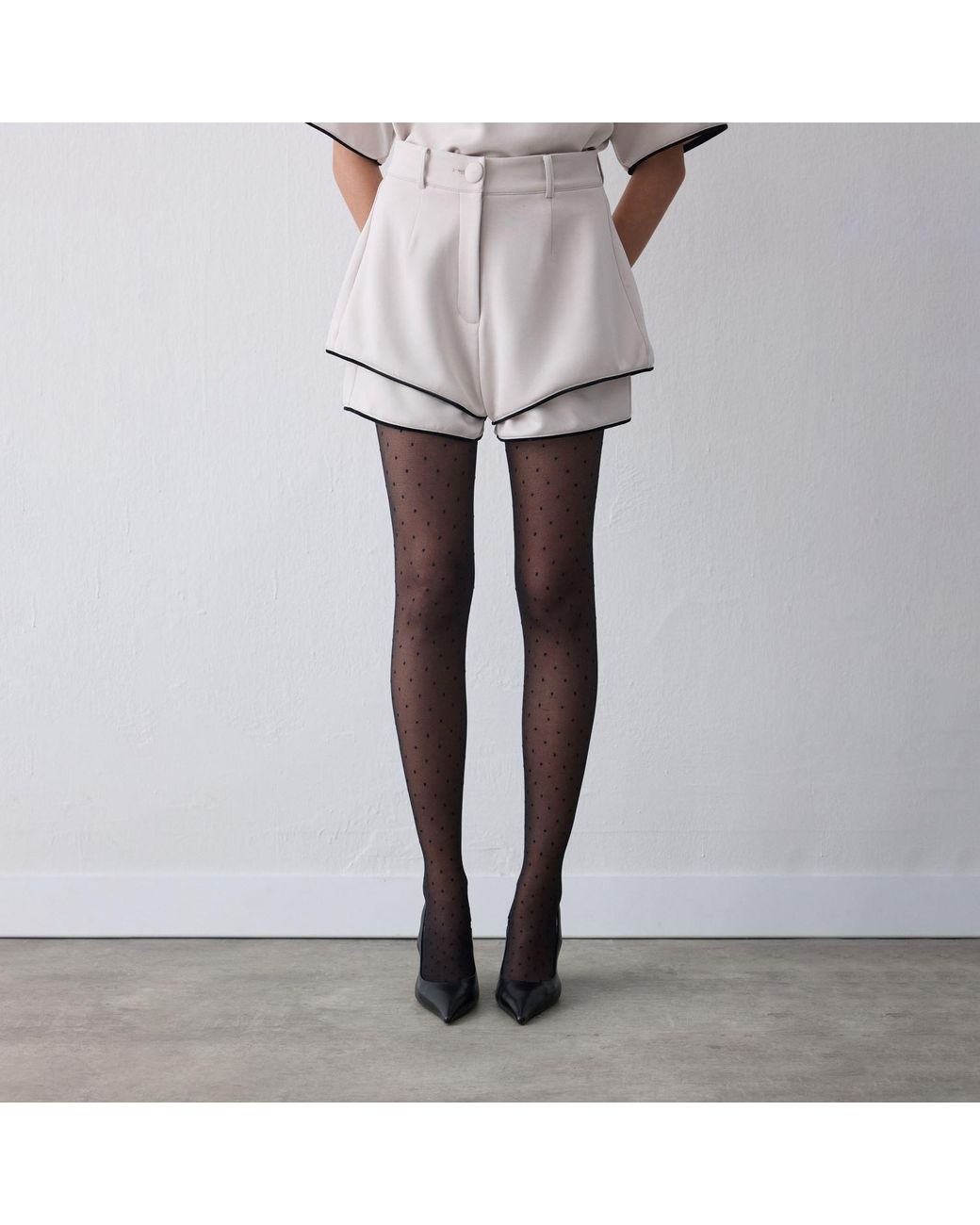 Thisisu Collection Gray Mira Layered High-Waisted Shorts