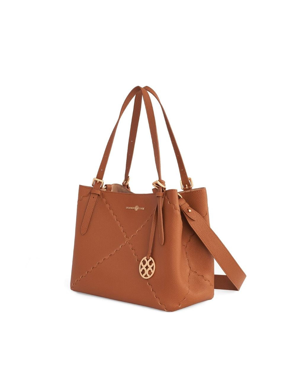 Orange Cube Brown Dusk Mosaic Tote