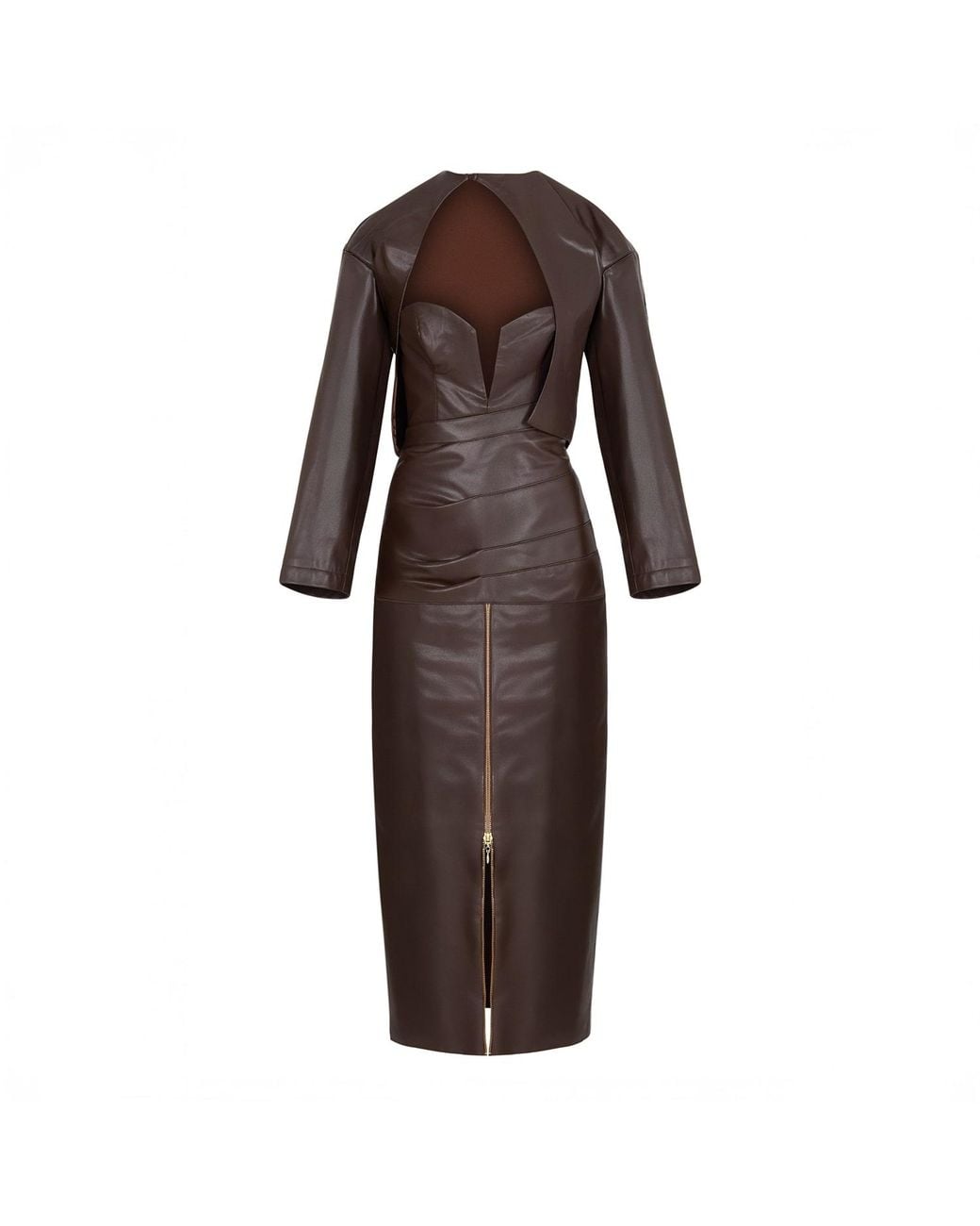 Herfetch Brown Midi Power Dress