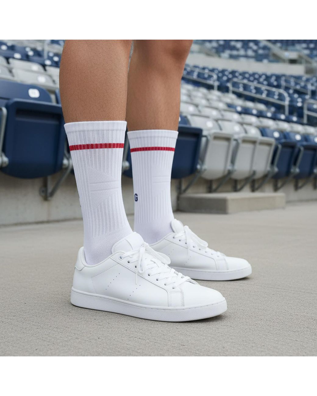 Peper Harow - Made in England White Limited Edition England Luxury Sports Socks for men