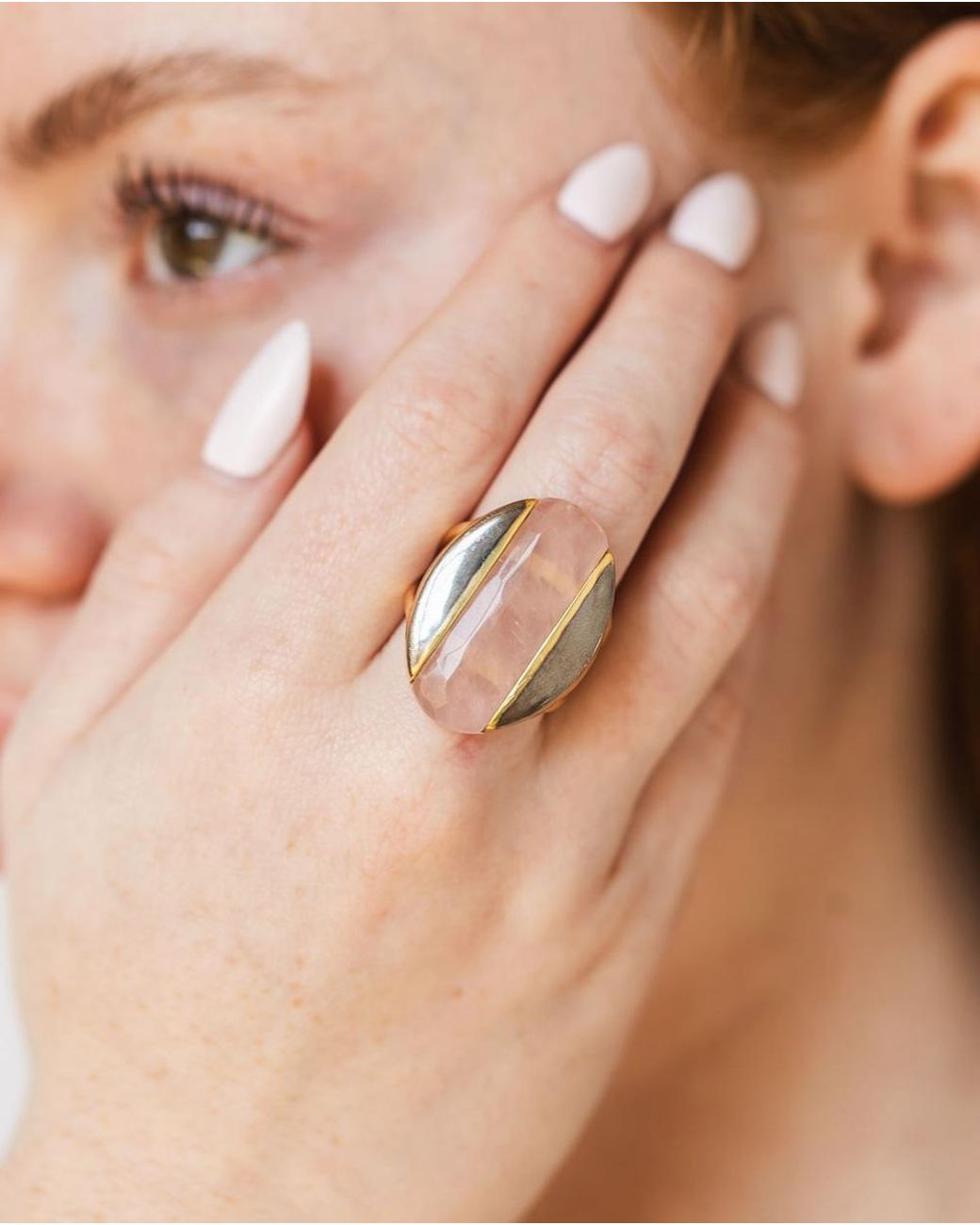 Ogé Jewelry White Athena – Sculpted Vermeil Statement Ring