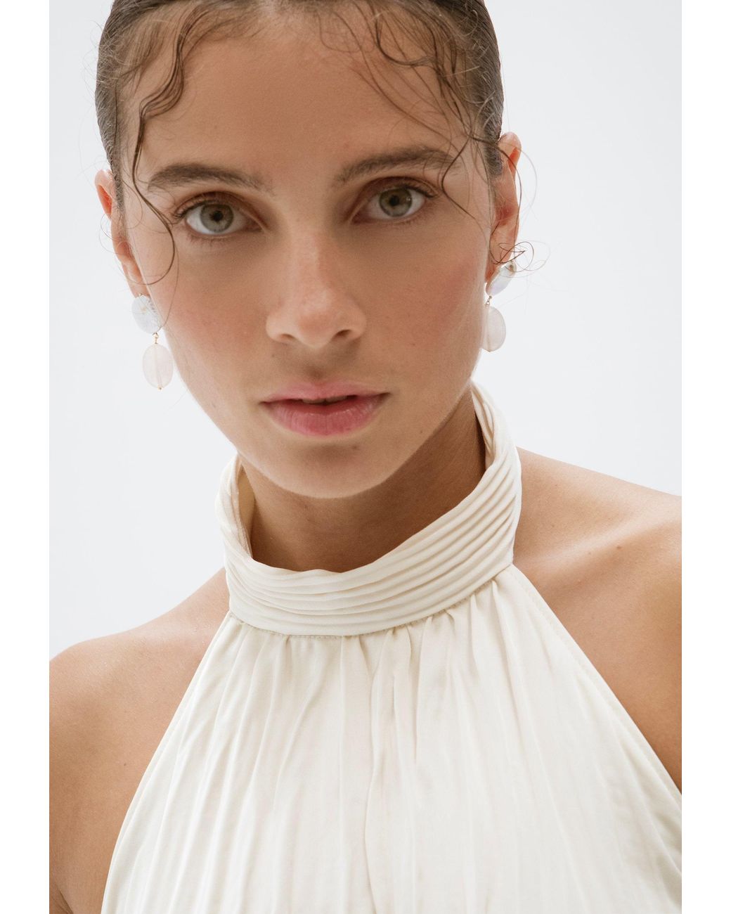 Lavani Jewels White Laia Pearl And Rose Quartz Earrings