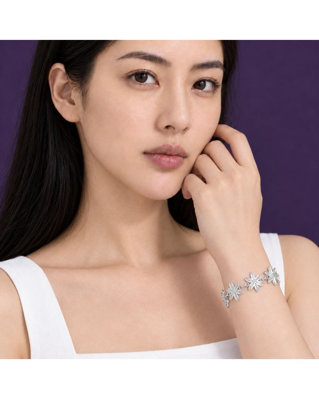 Yieon Metallic Lily Fine Filigree Bracelet