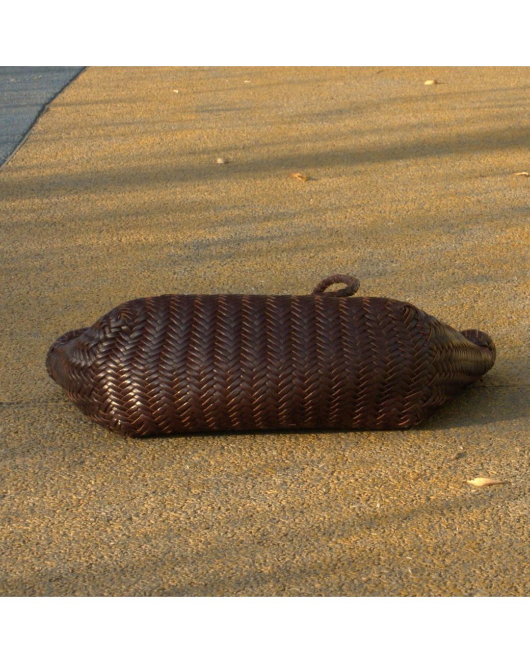 Rimini Brown Woven Leather Handbag