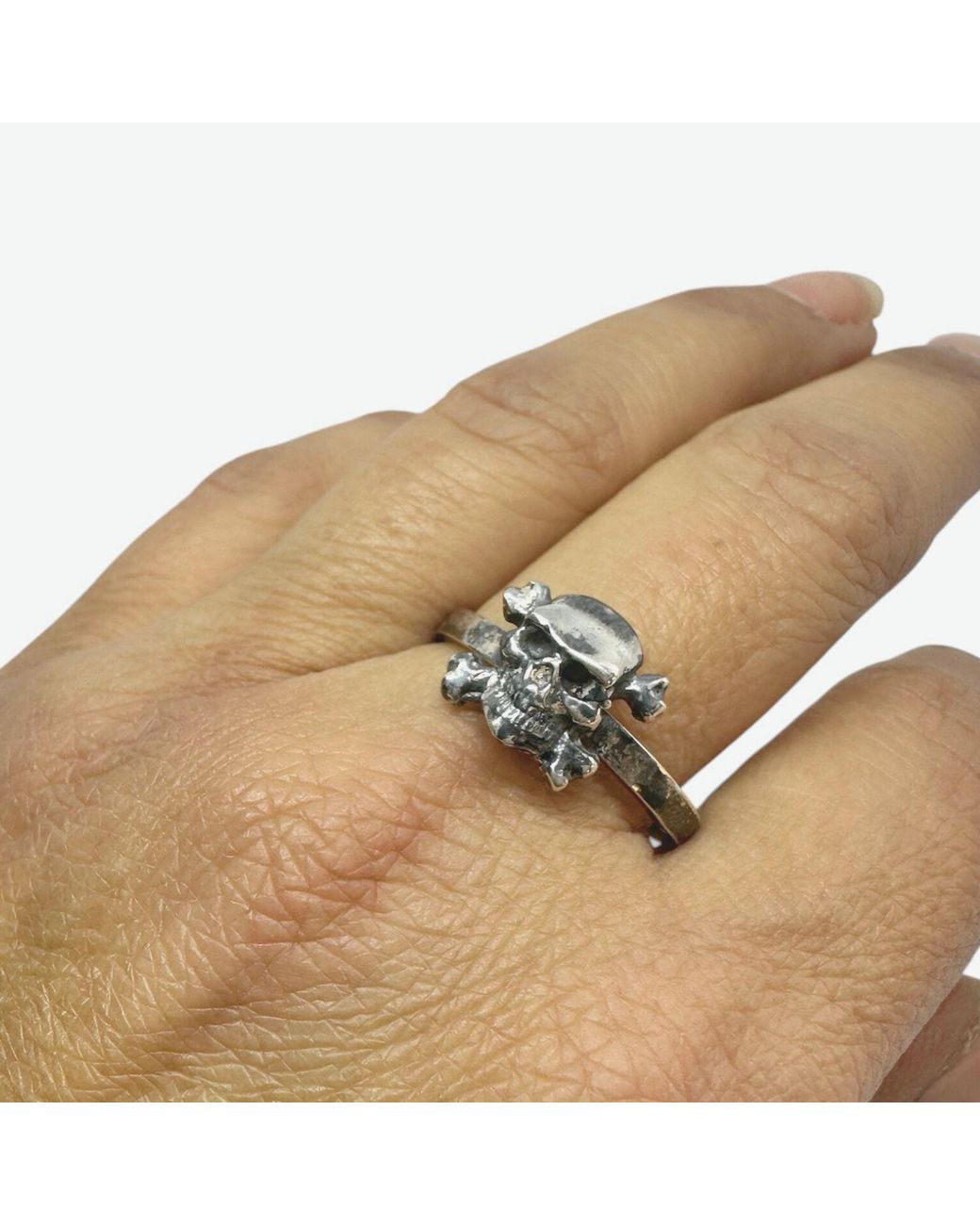Tg-Jewellery by Tamara Gervasio Green Skull Band Ring – Handcrafted Sterling, Recycled for men