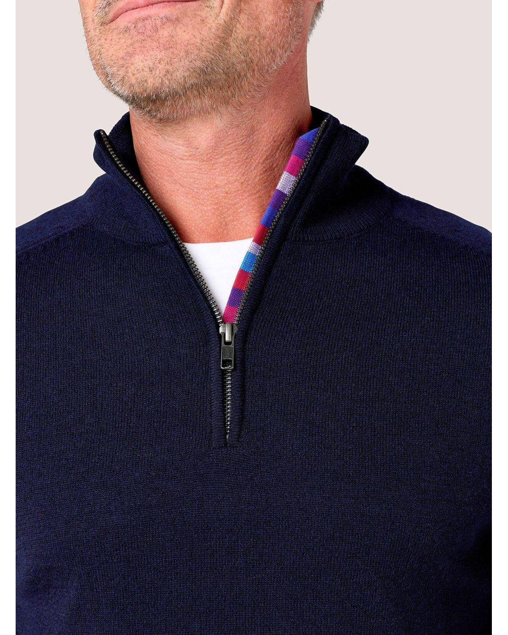 Koy Clothing Blue Dark Quarter Zip for men