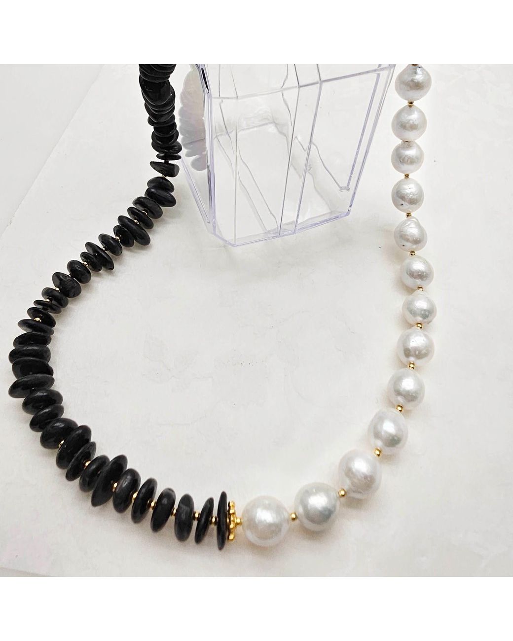 Farra Black Timeless Tourmaline And Freshwater Pearls Necklace
