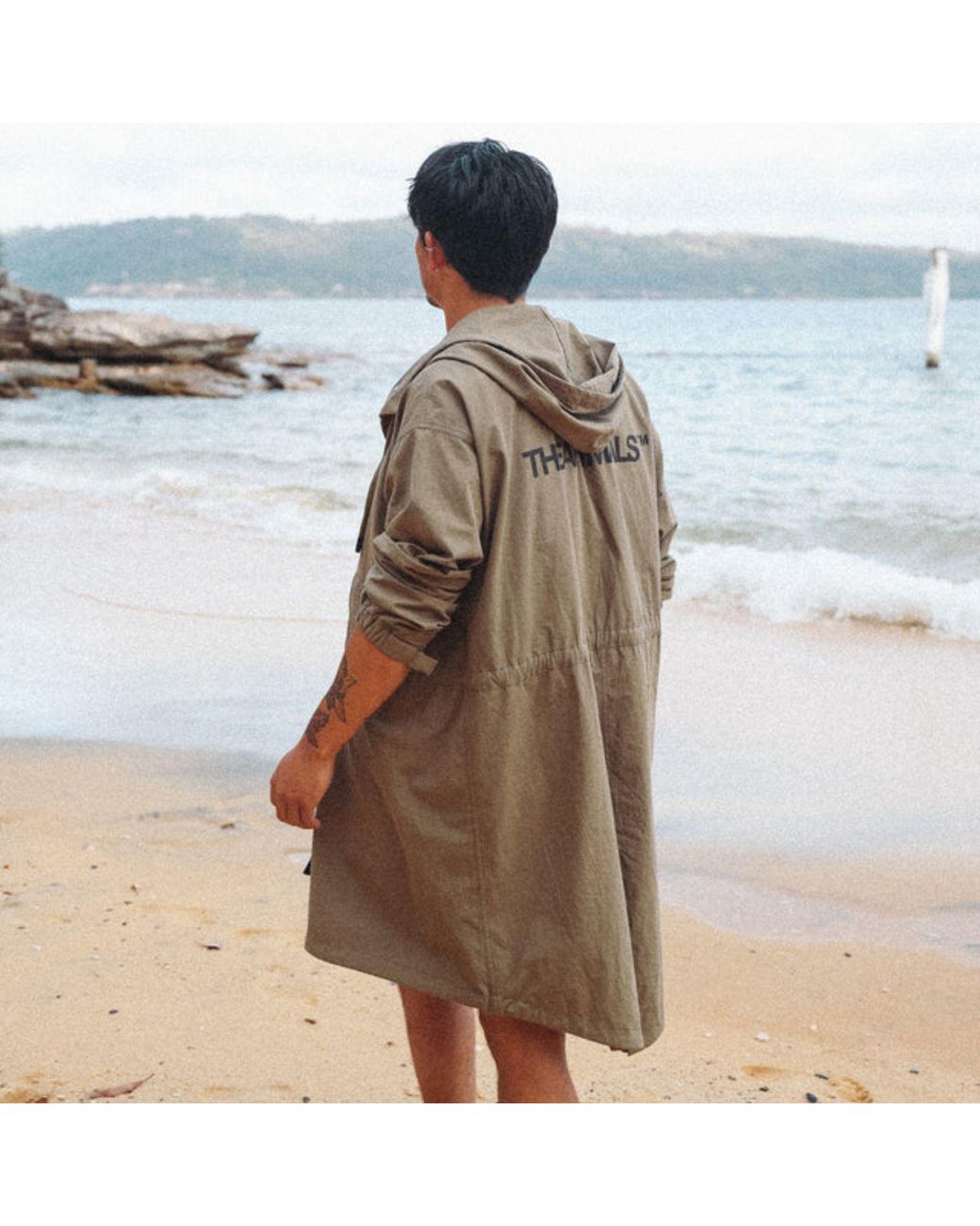 Theanimals Green Neutrals Logo Light Coat for men