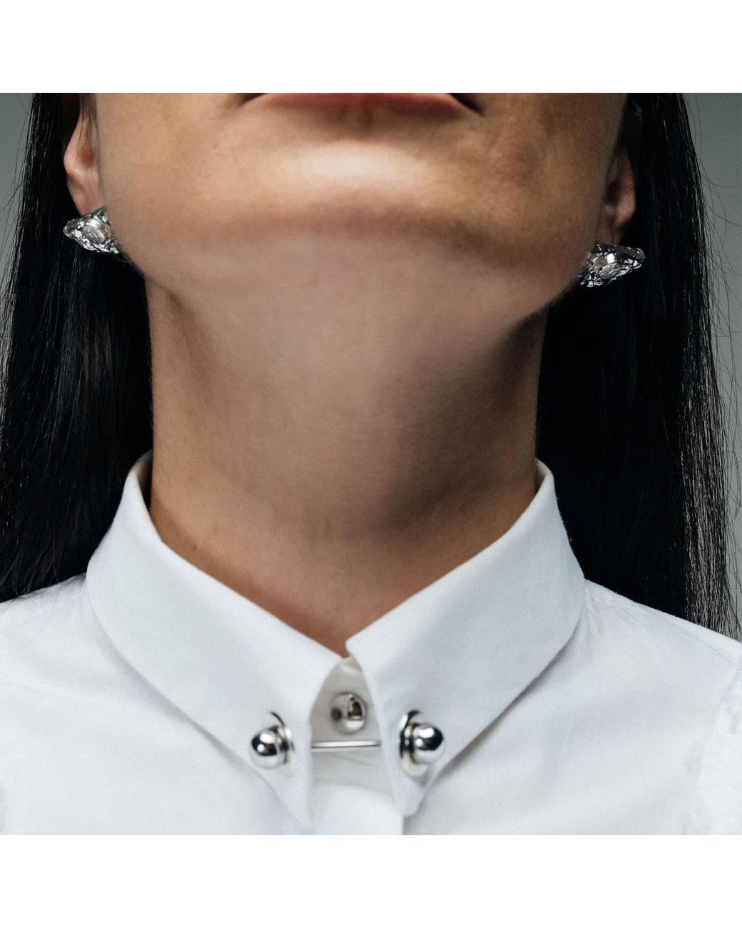 Moca Jewellery Gray Half Moon Earrings