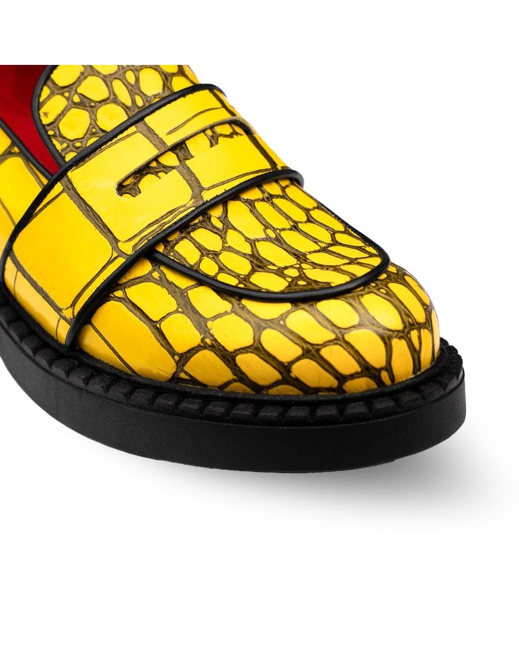 Rosamund Muir London Yellow Stratford & Crocodile Print Loafers