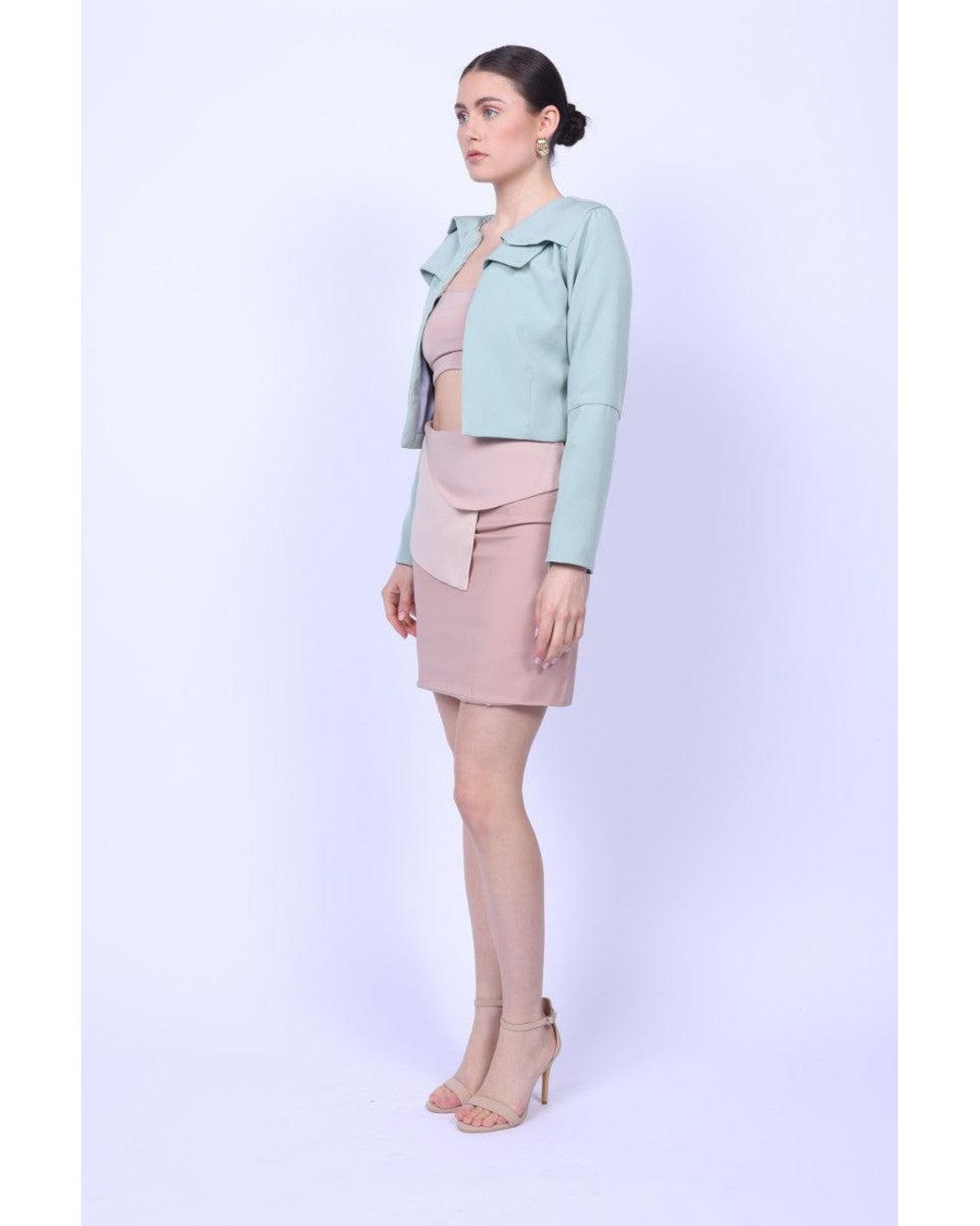 Mary Dickow Pink Farida Skirt-Latte