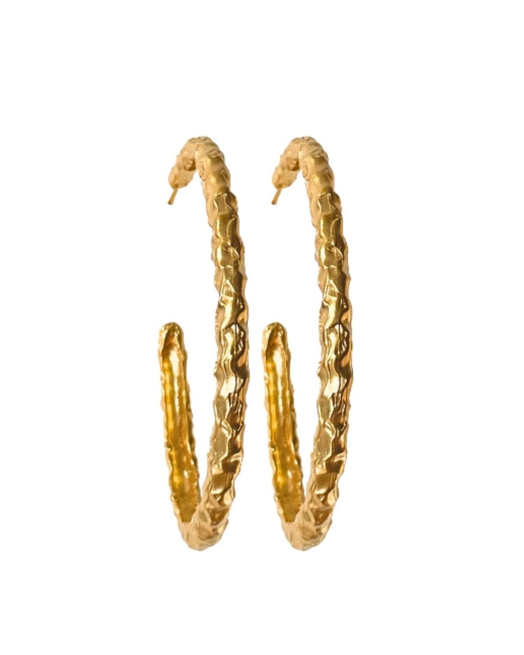 LINYA JEWELLERY Metallic Misy Amorphous Oval Big Hoop Earrings