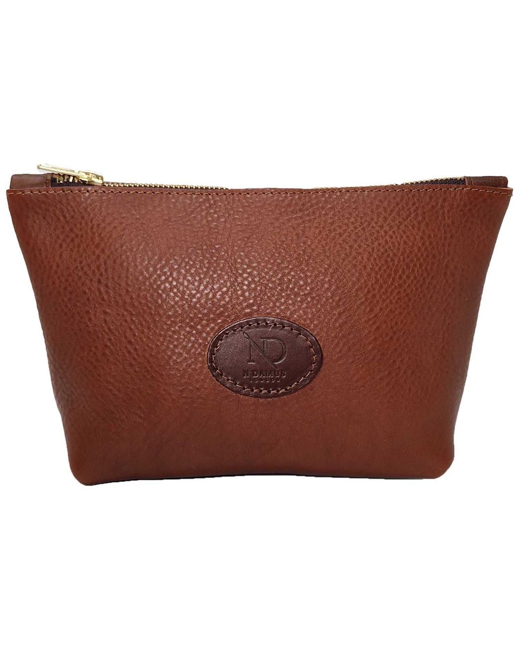 N'damus London Brown Altantic Chestnut Leather Toiletry Case for men