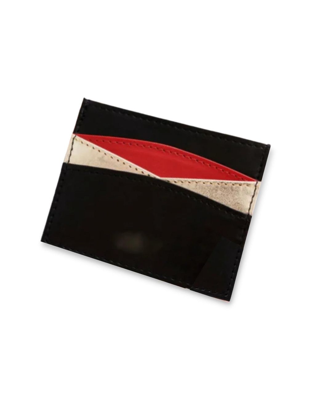 VIDA VIDA Black Leather Card Holder With Colour Pop